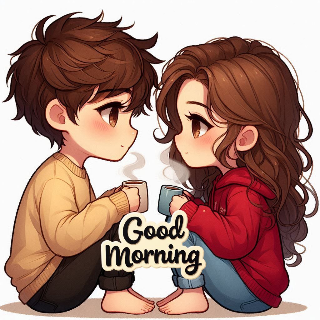 sweet good morning anime couple