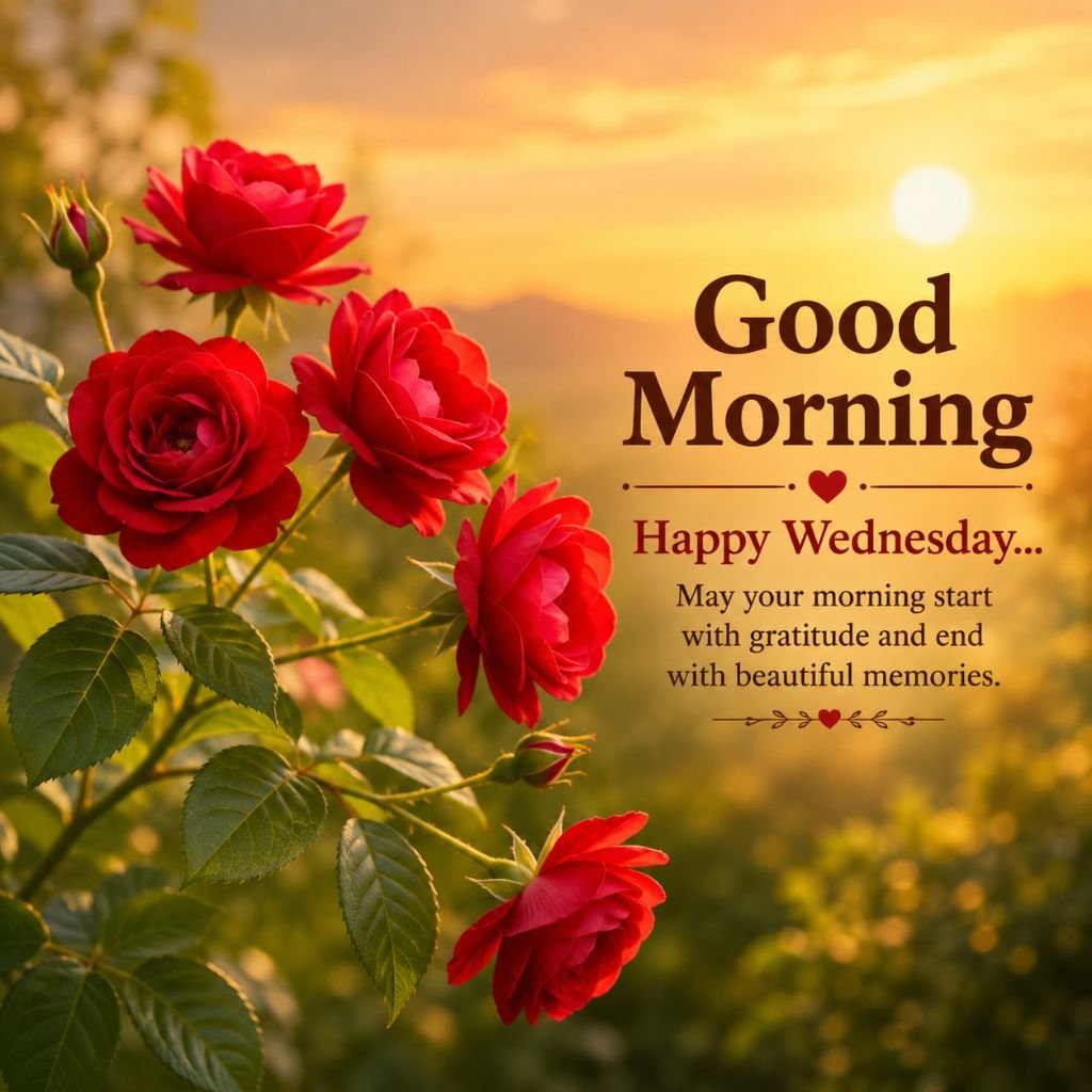 vibrant red roses good morning for flowers