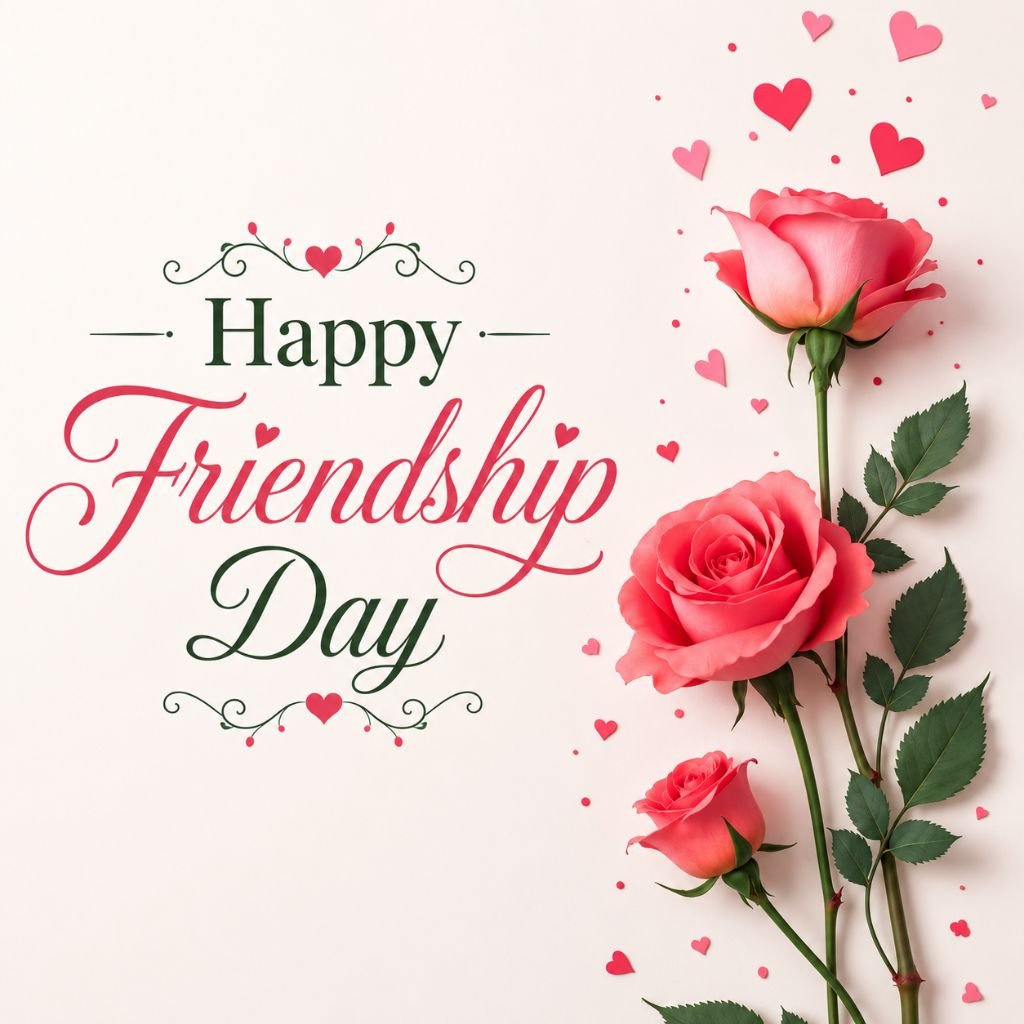 beautiful happy friendship day roses greeting image free download