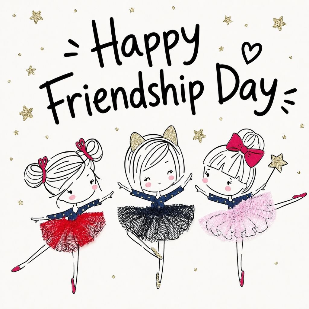 cute happy friendship day cartoon girls image free download