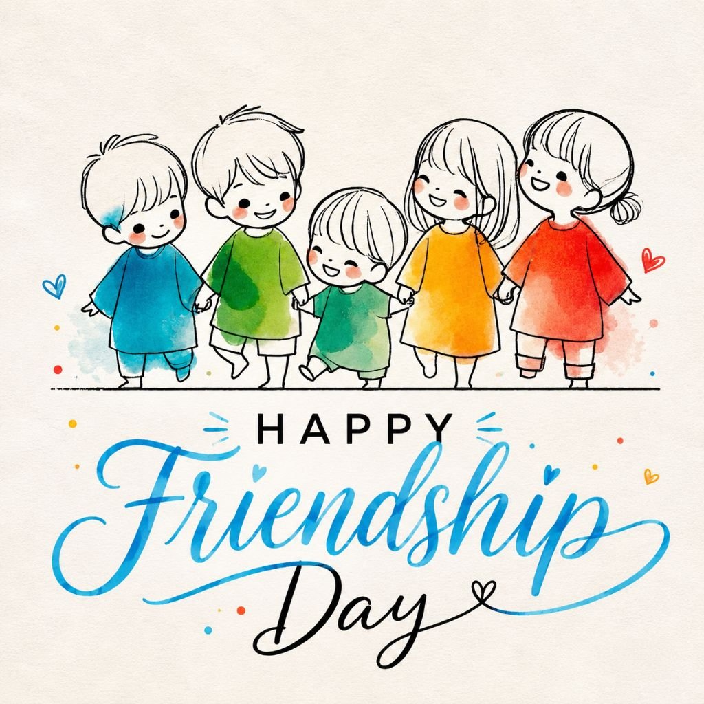 cute happy friendship day cartoon kids image free download