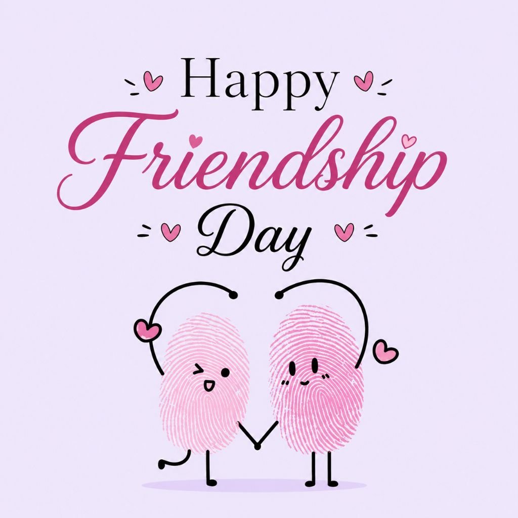 cute happy friendship day fingerprint art wishes image free download