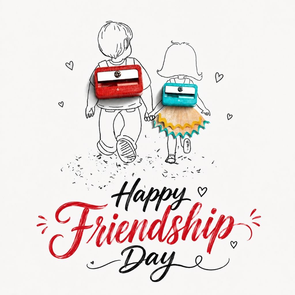 cute happy friendship day kids art image free download