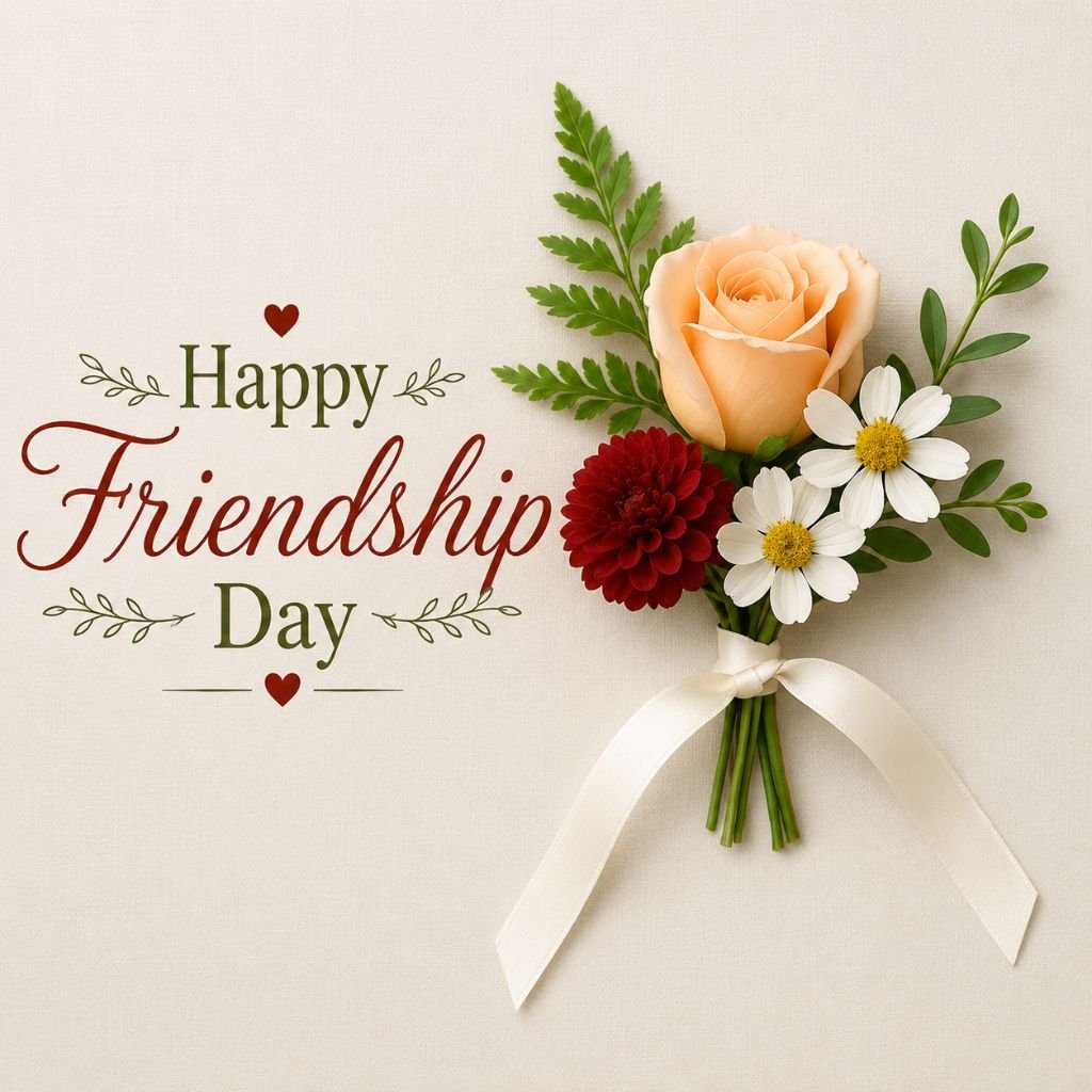 elegant floral bouquet friendship day greeting