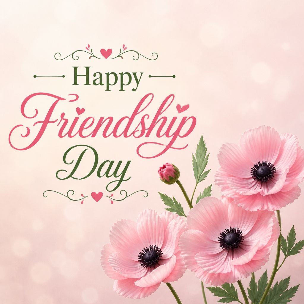 elegant happy friendship day floral wishes image free download