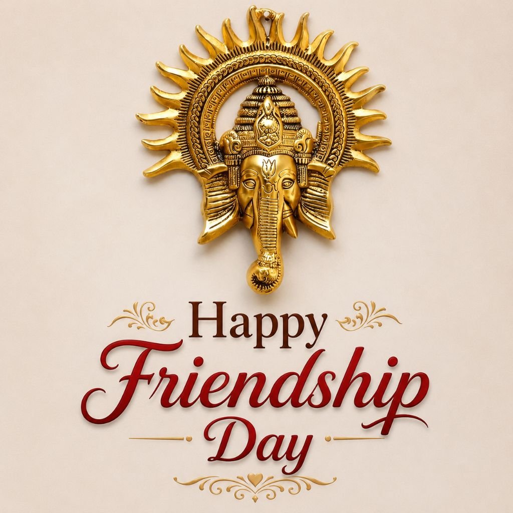 elegant happy friendship day ganesha wishes image free download