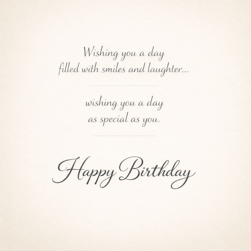 elegant minimalist happy birthday card with heartfelt wishes quote