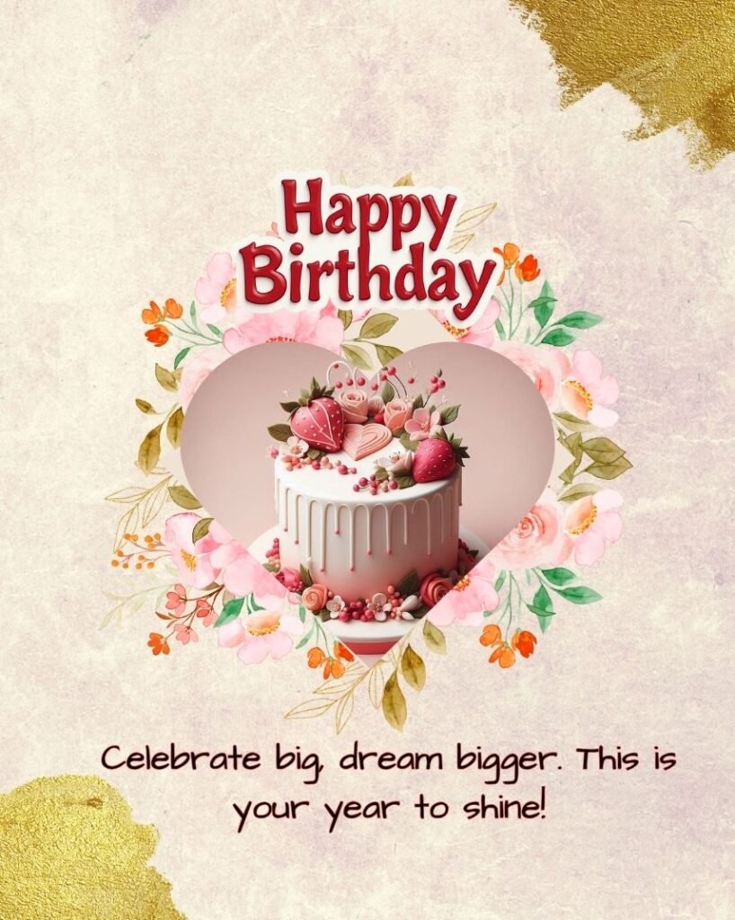 happy birthday flower cake