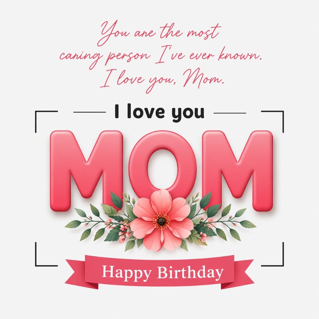 happy birthday mom card with love message
