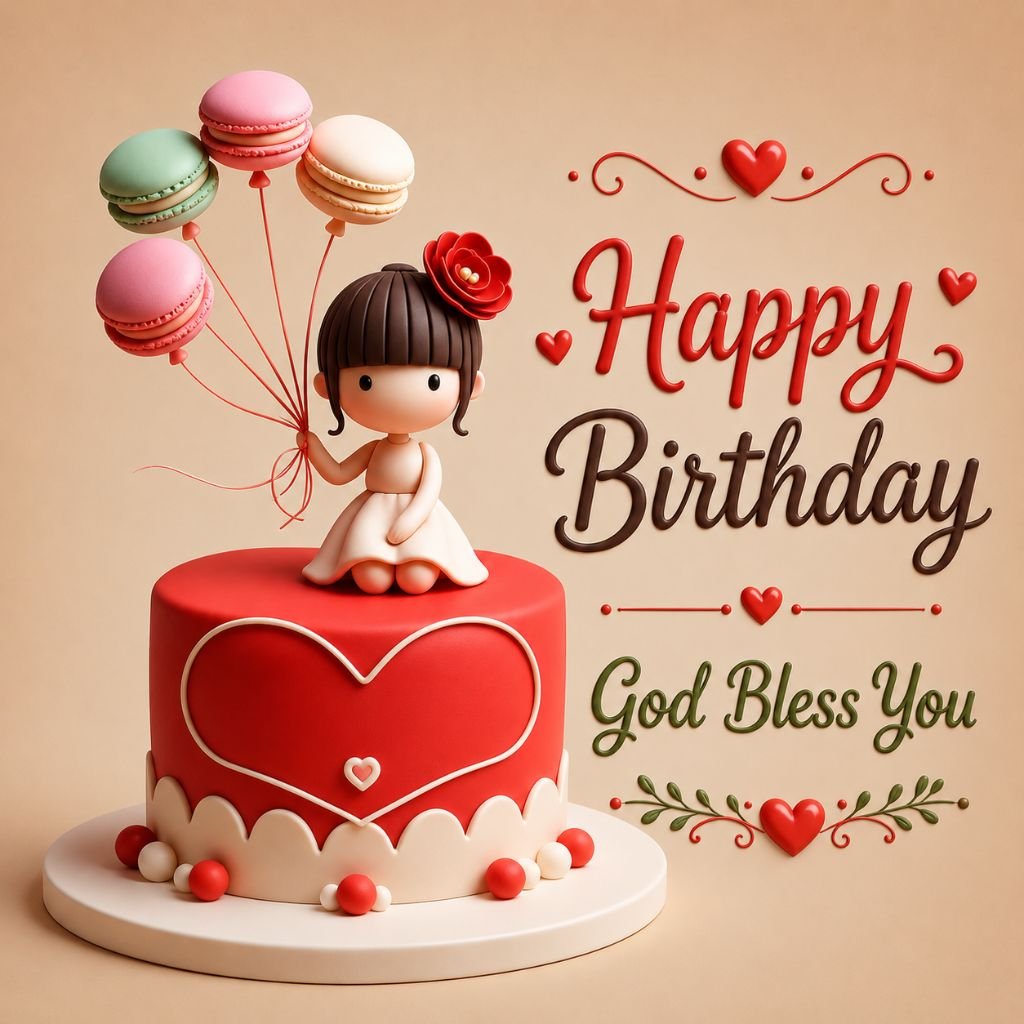 happy birthday wishes with cake and balloons