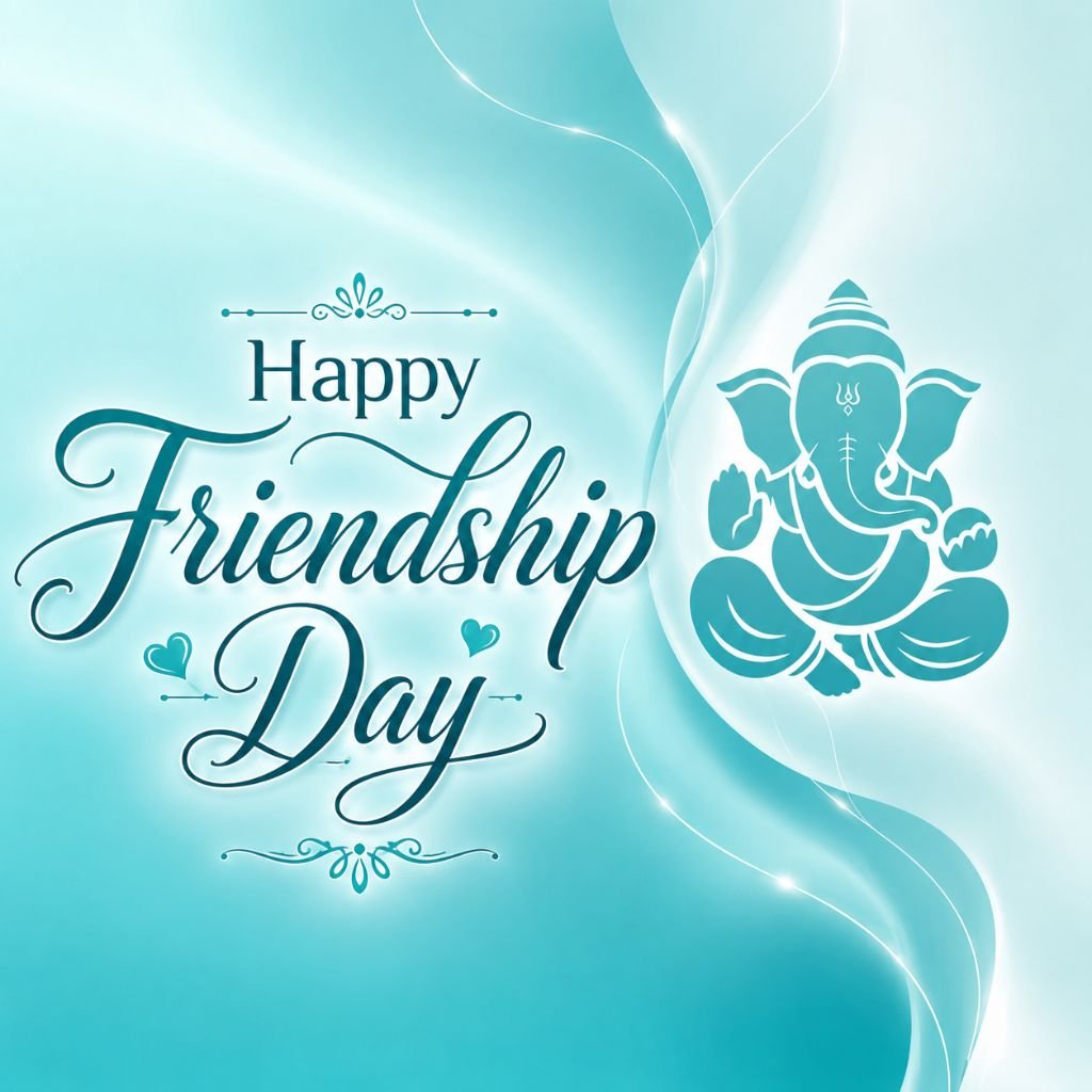 happy friendship day ganesha blue wishes image free download
