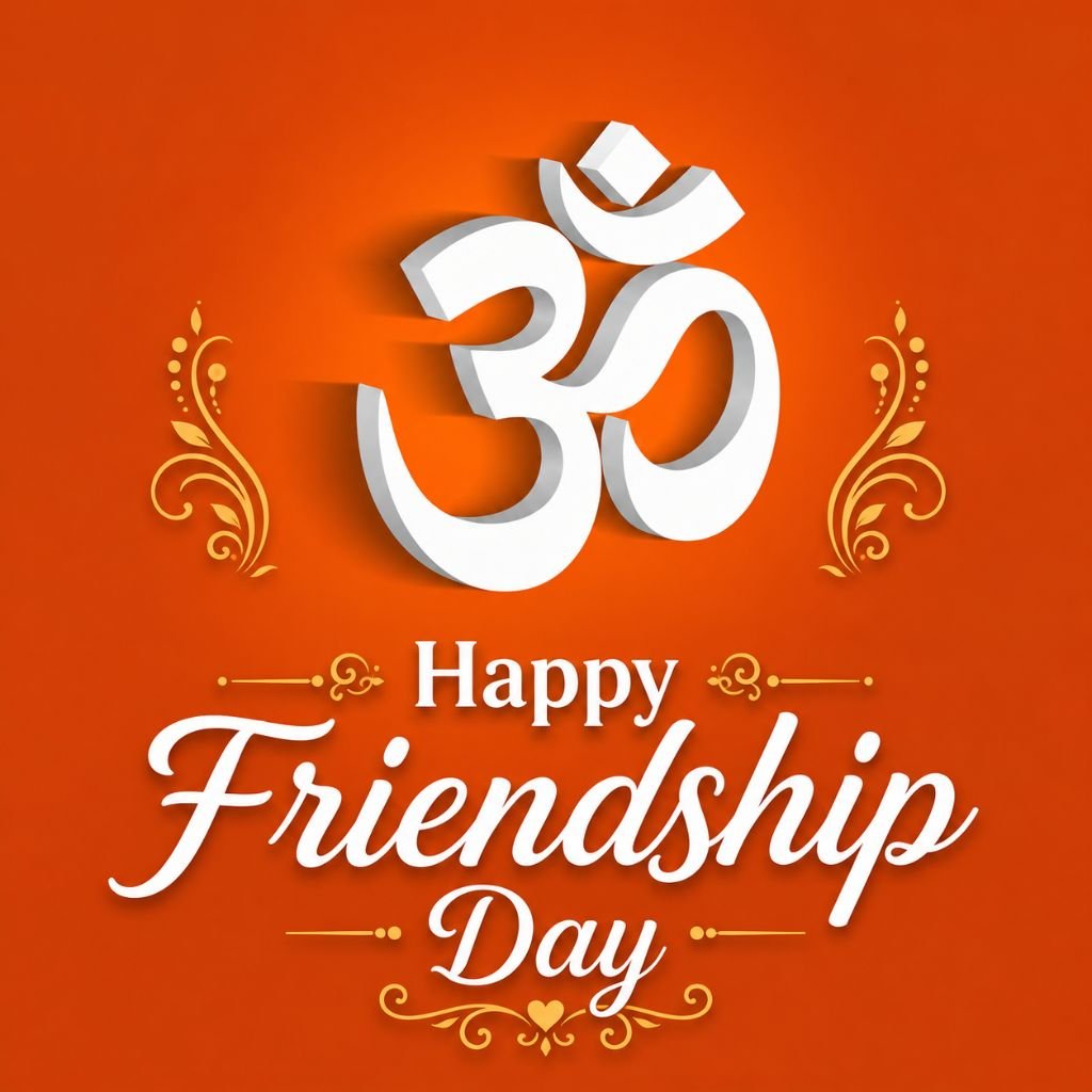 happy friendship day om symbol greeting image free download