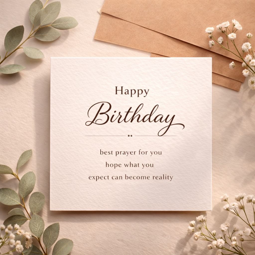minimalist happy birthday card with elegant typography