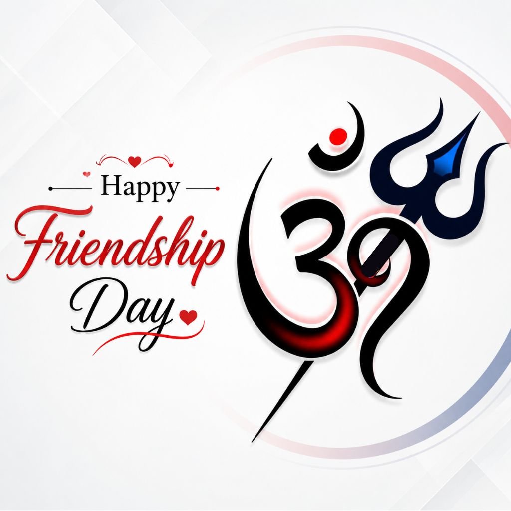 stylish happy friendship day om symbol wishes image free download