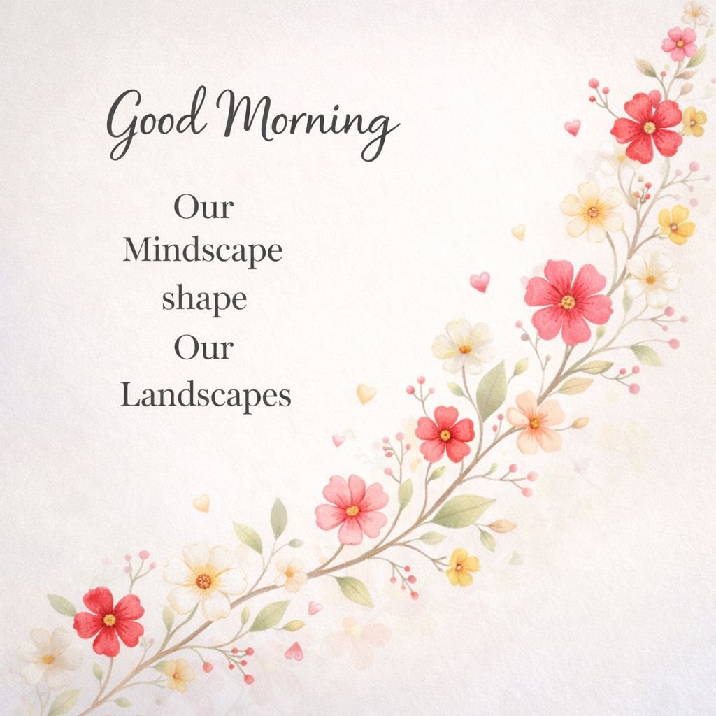 Beautiful Floral Good Morning Image with Inspirational Mindset Quote