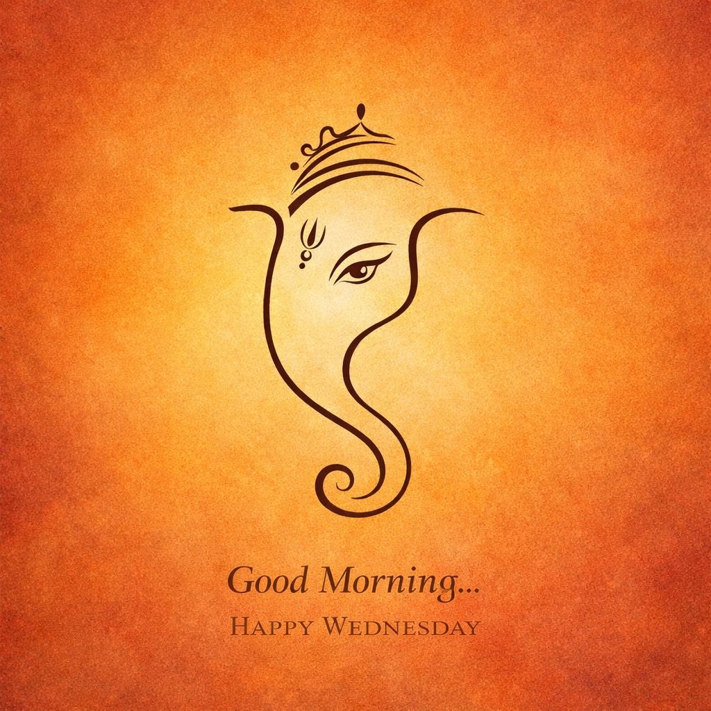 Good morning ganesh image with happy wednesday wishes