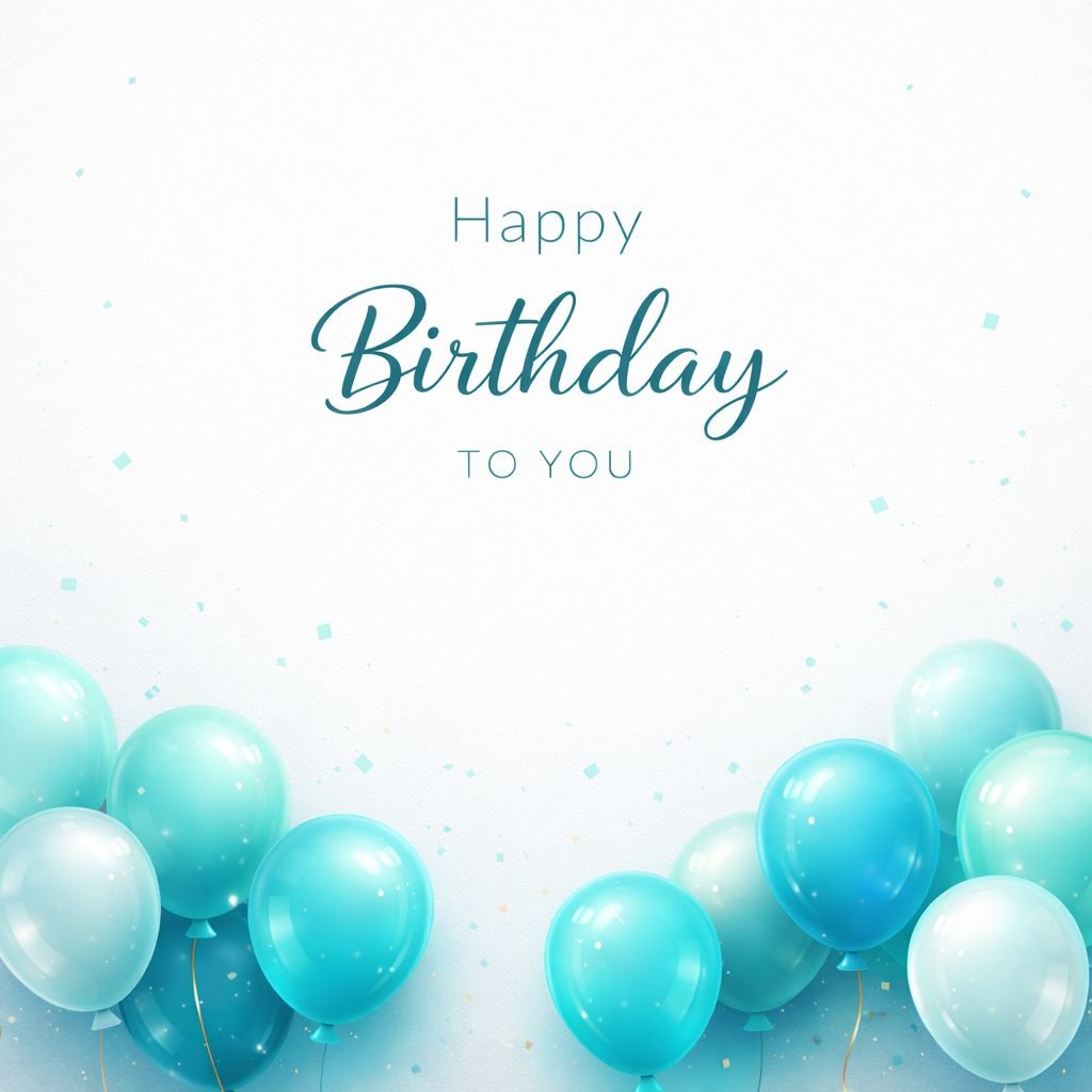 Happy Birthday To You Image with Blue Balloons