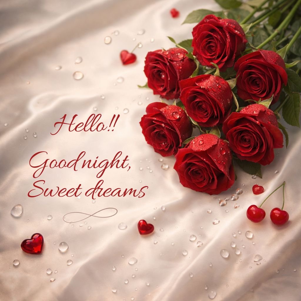 Romantic Good Night Roses Image