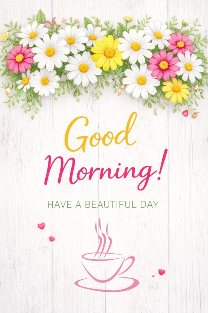 colorful good morning floral image