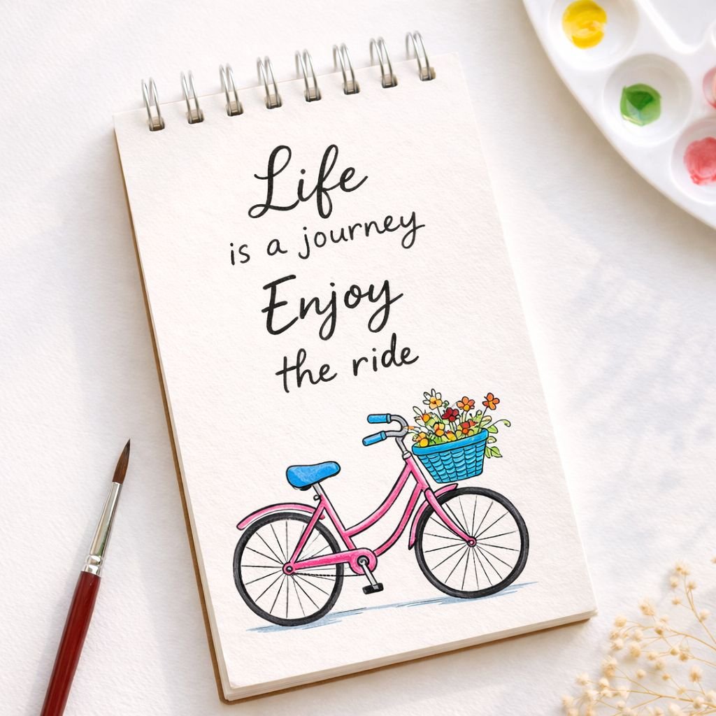 cute bicycle quote wallpaper