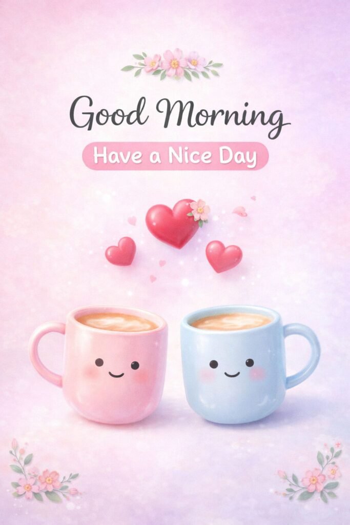 cute good morning love cups image