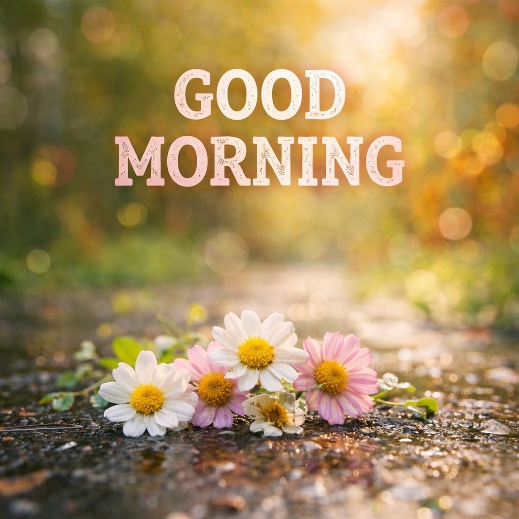 good morning daisy flower image with sunlight