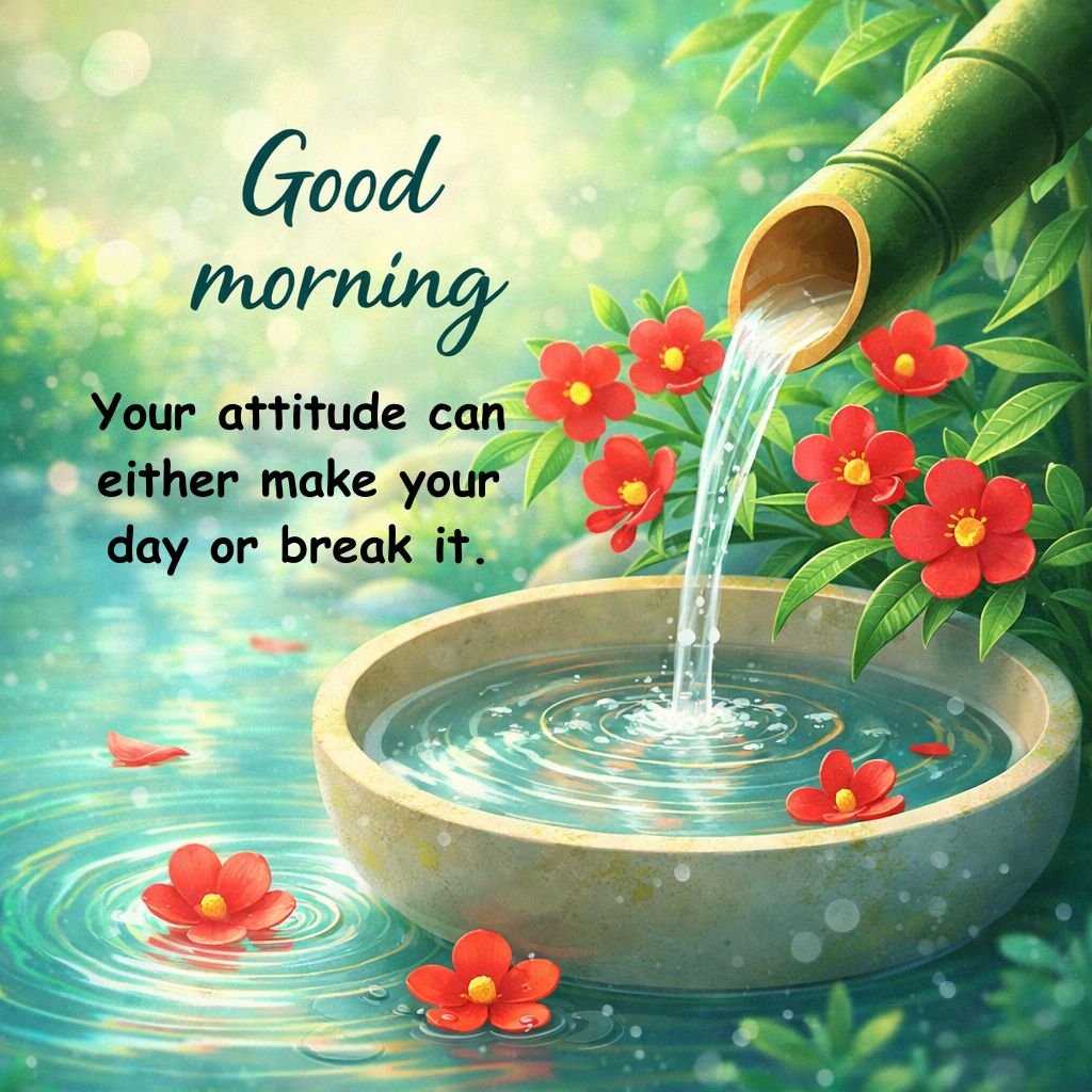 good morning nature image with inspirational quote