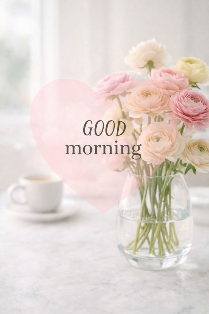 soft good morning flowers in vase