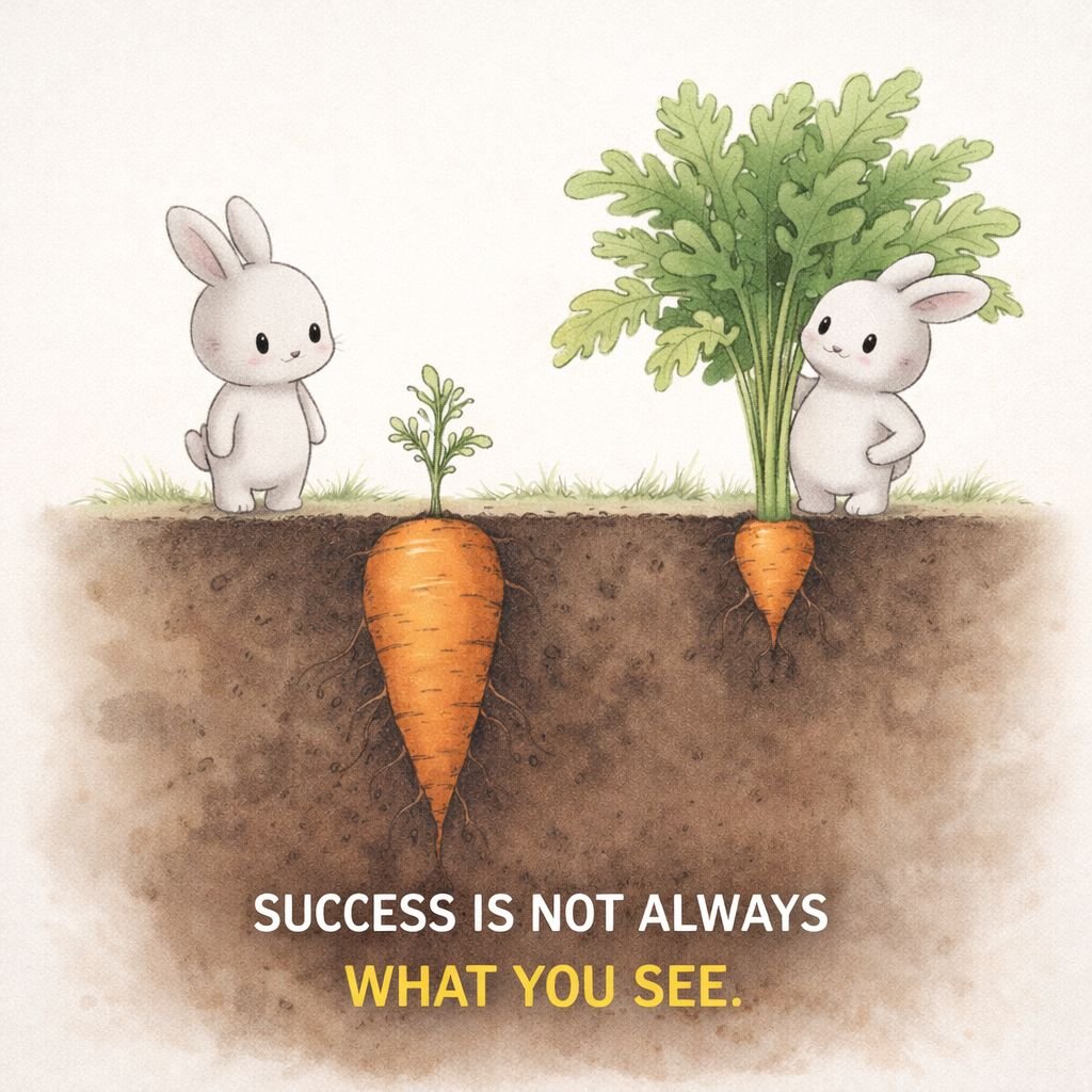 Growth Concept with Rabbits and Carrots for whatsapp dp