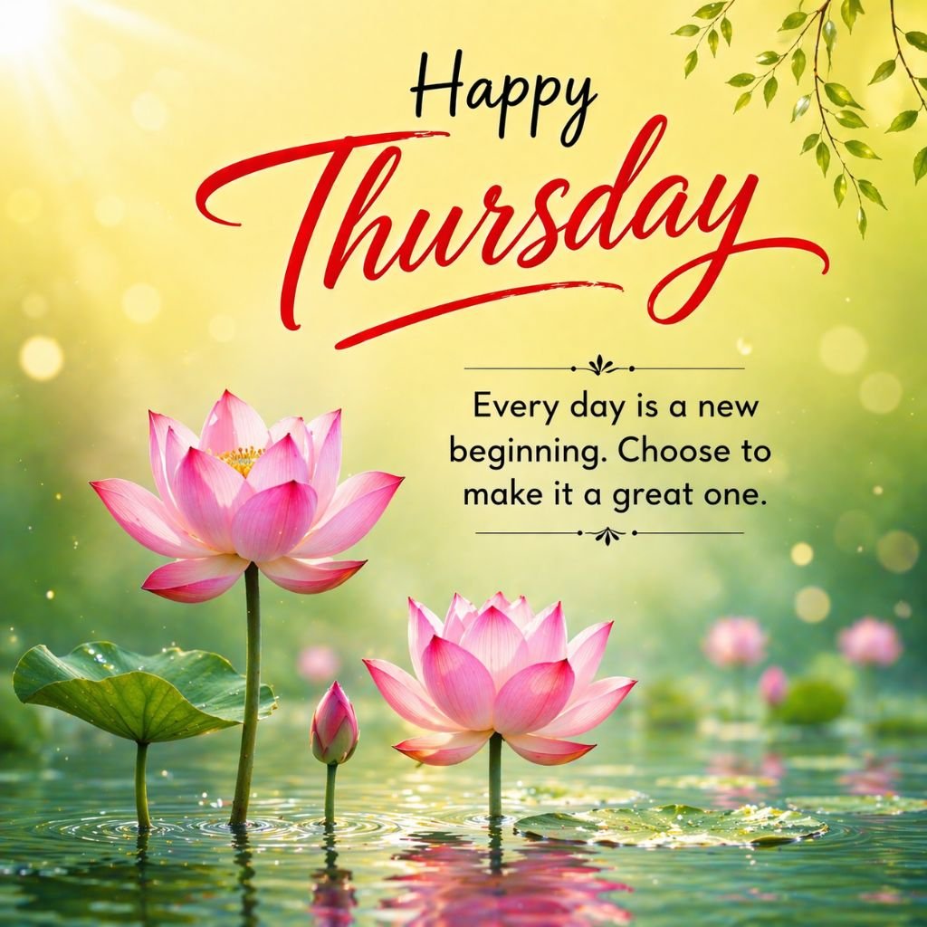 good morning image with lotus flowers and inspirational quote