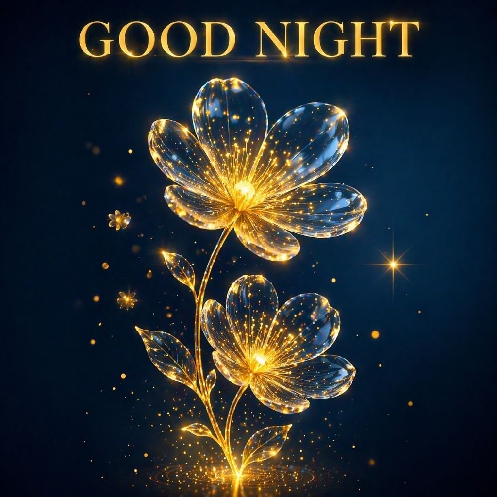 good night golden glowing floral night