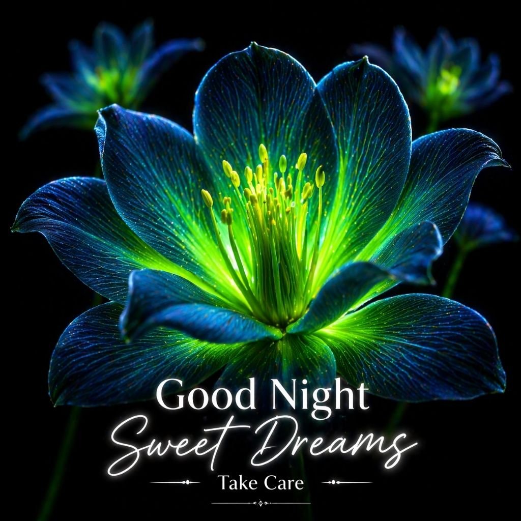 good night sweet dreams glowing flower