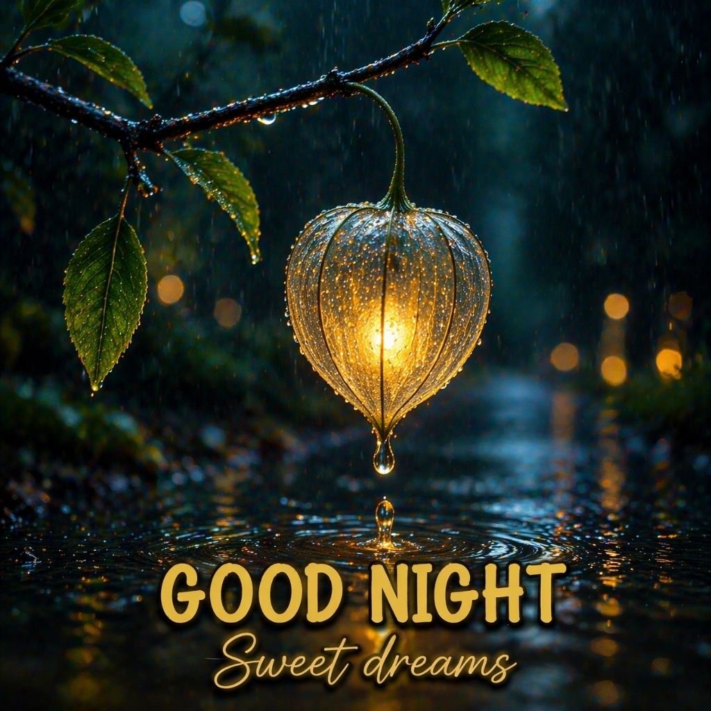 good night sweet dreams rain lantern