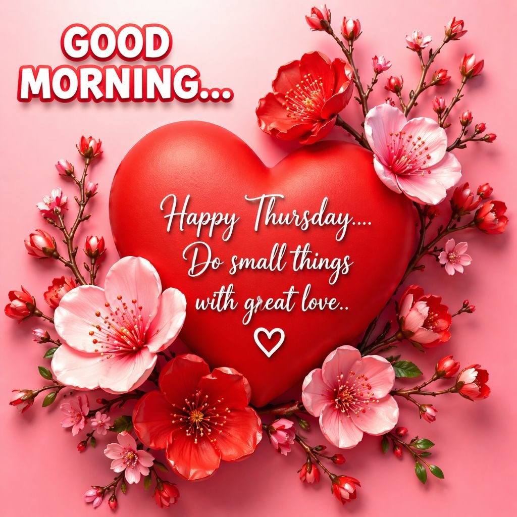 happy thursday image with red heart