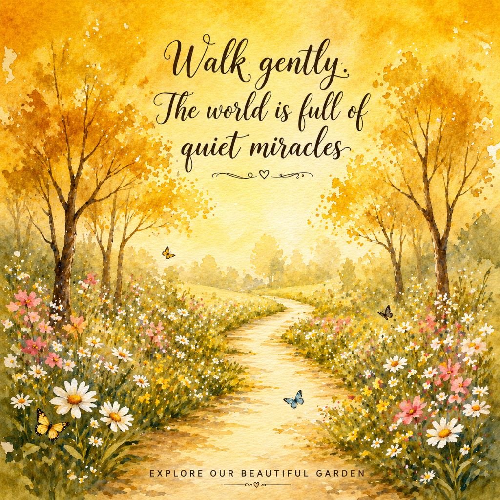 inspirational nature quote image with golden