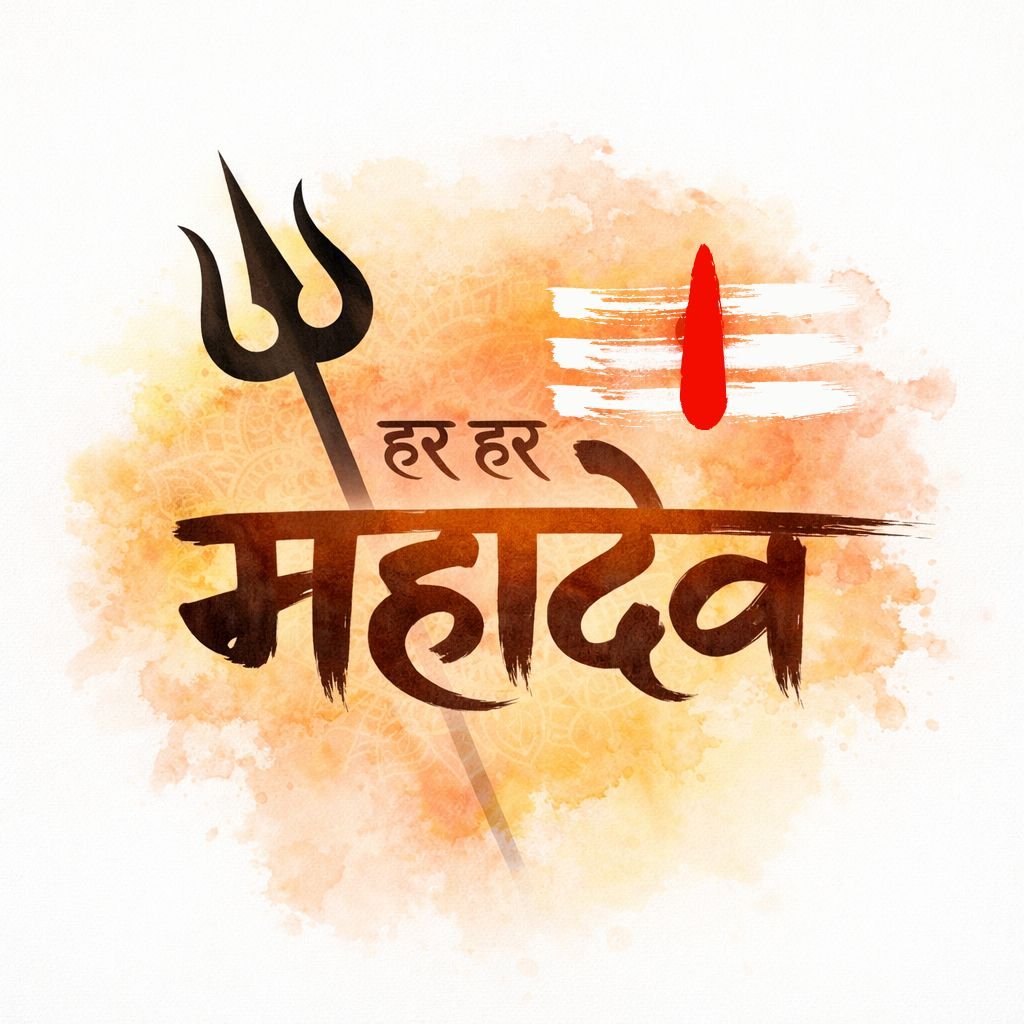 mahadev typography with tilak design