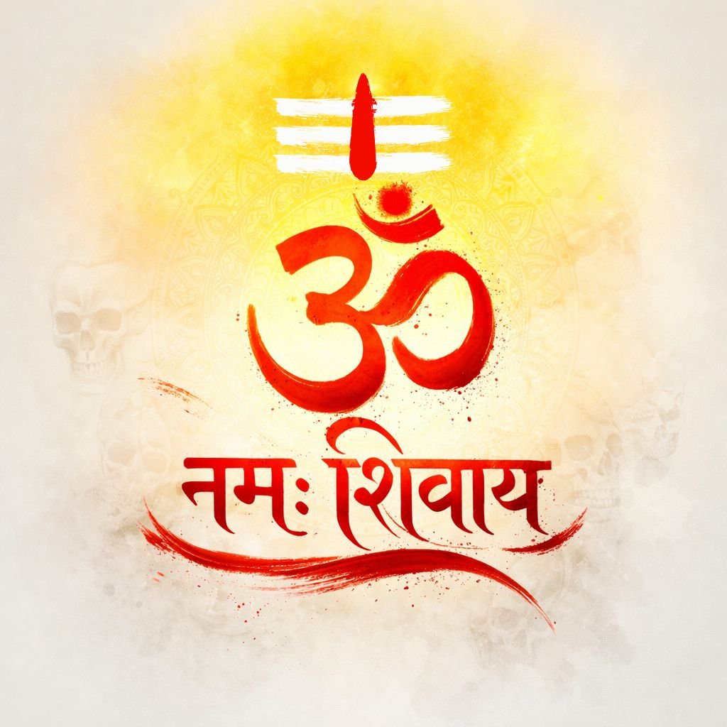 red om symbol with tripundra tilak