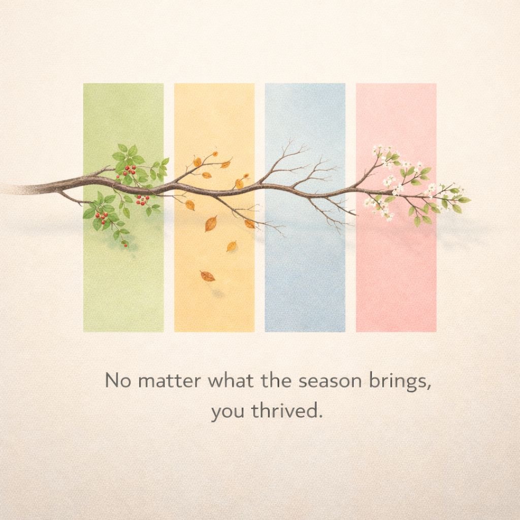 seasonal tree branch art with motivational quote