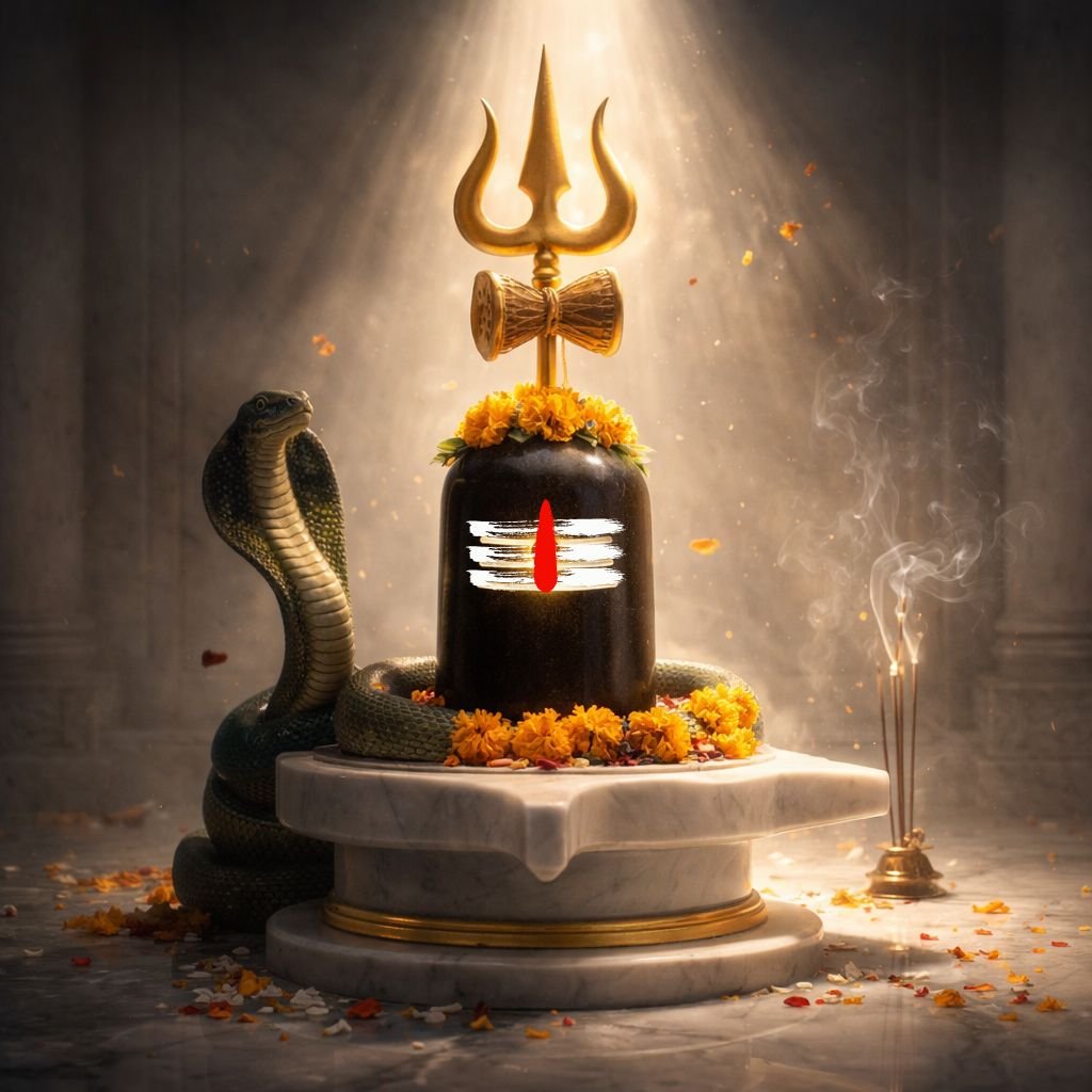 shivling with trishul damru hd Image