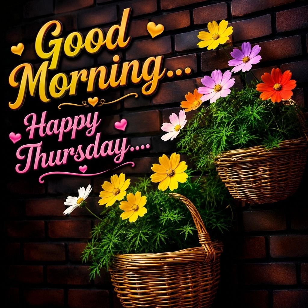 Beautiful Floral Good Morning Happy Thursday Wishes Image