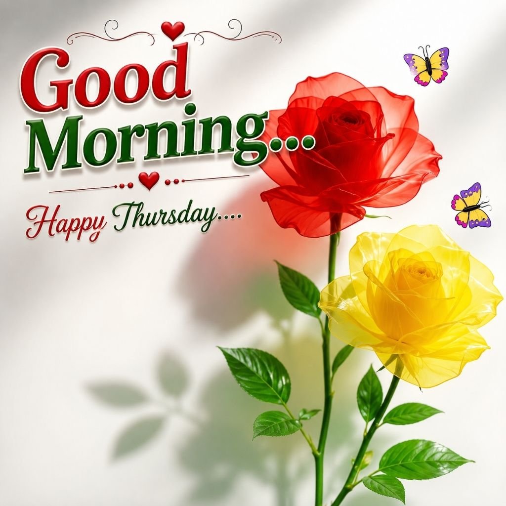 Beautiful Rose Good Morning Happy Thursday Wishes Image