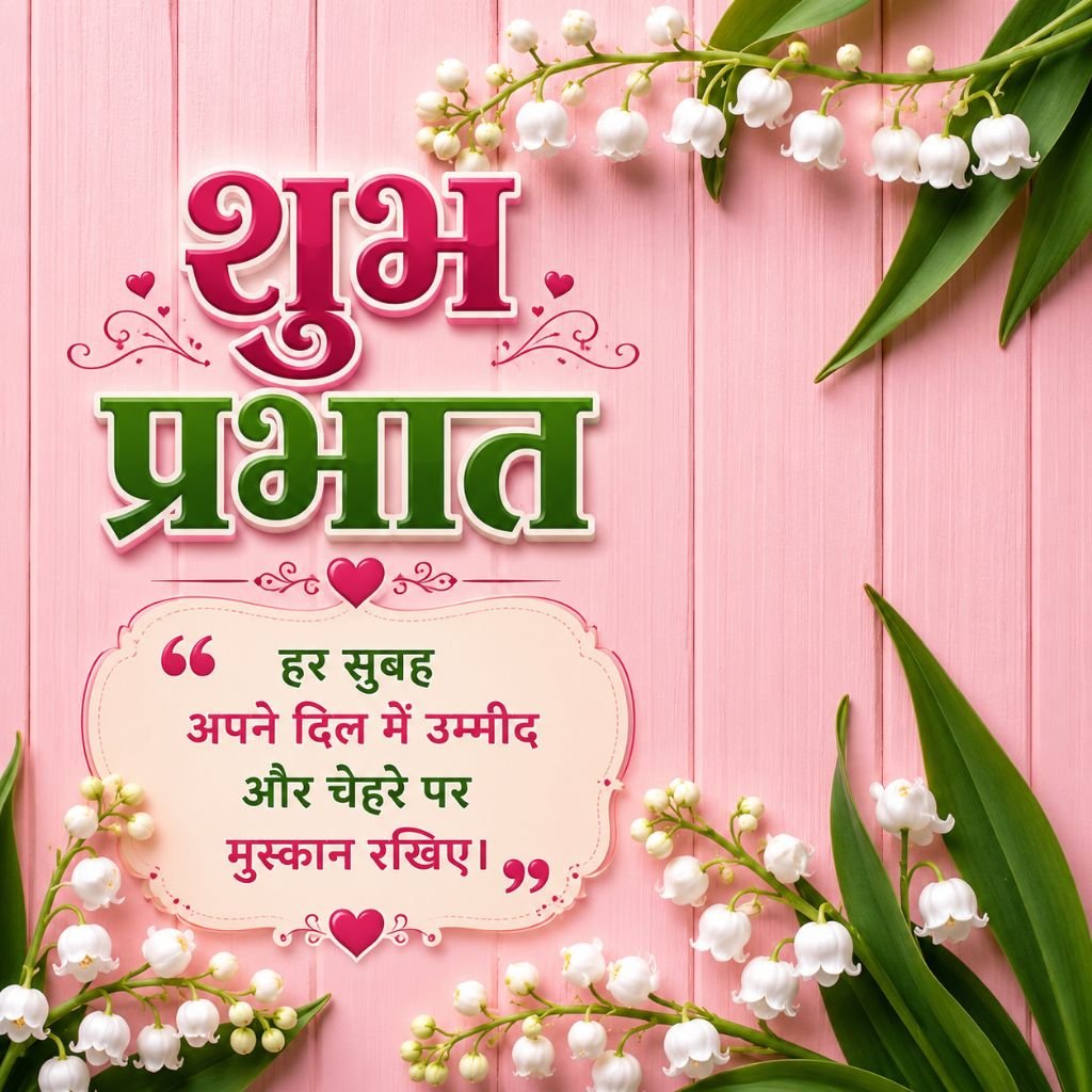 Elegant Floral Good Morning Image in Hindi