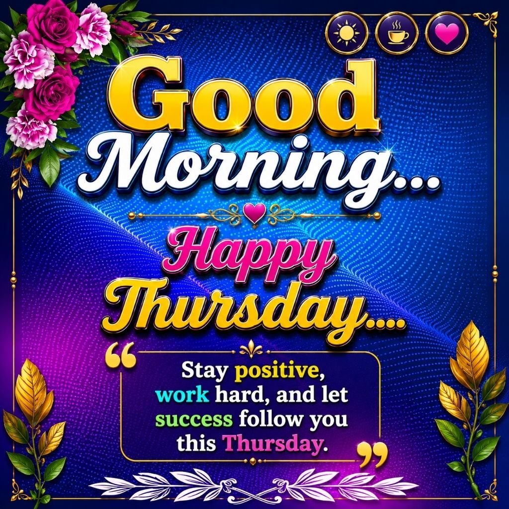 Good Morning Happy Thursday Wishes Image with Positive Quote