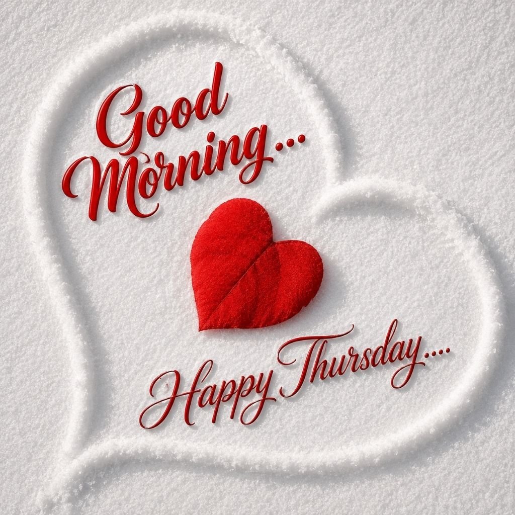 Heart Shape Good Morning Happy Thursday Wishes Image