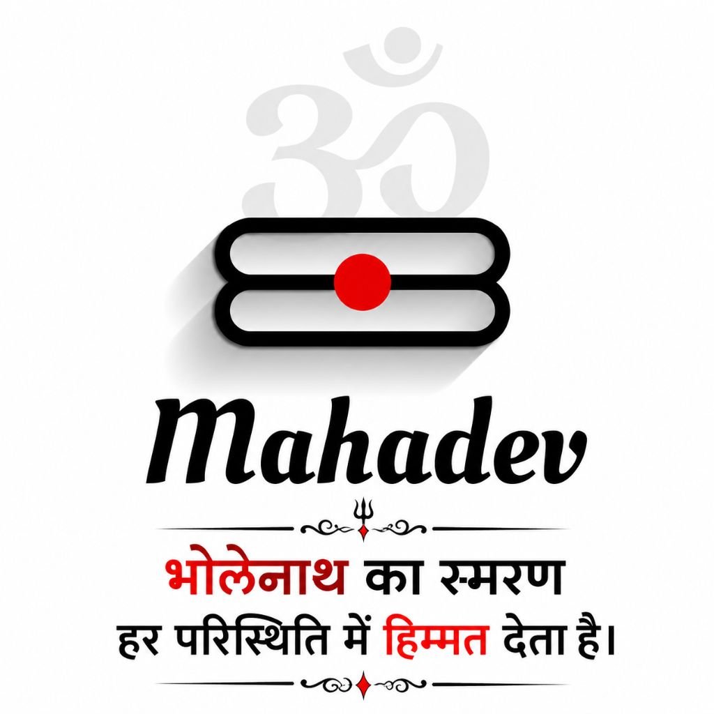 Mahadev Name Art with Bholenath Quotes in Hindi