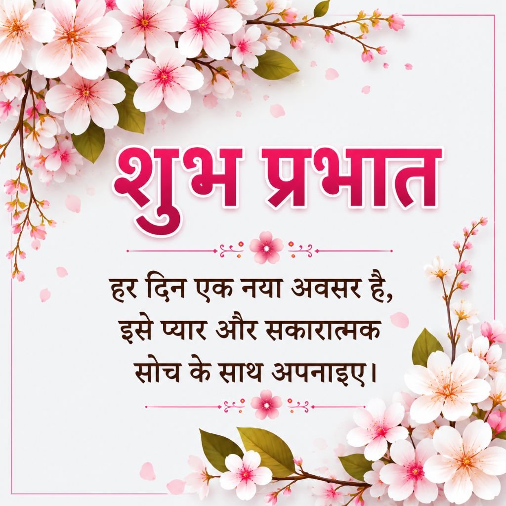 Shubh Prabhat Image with Positive Hindi Quote