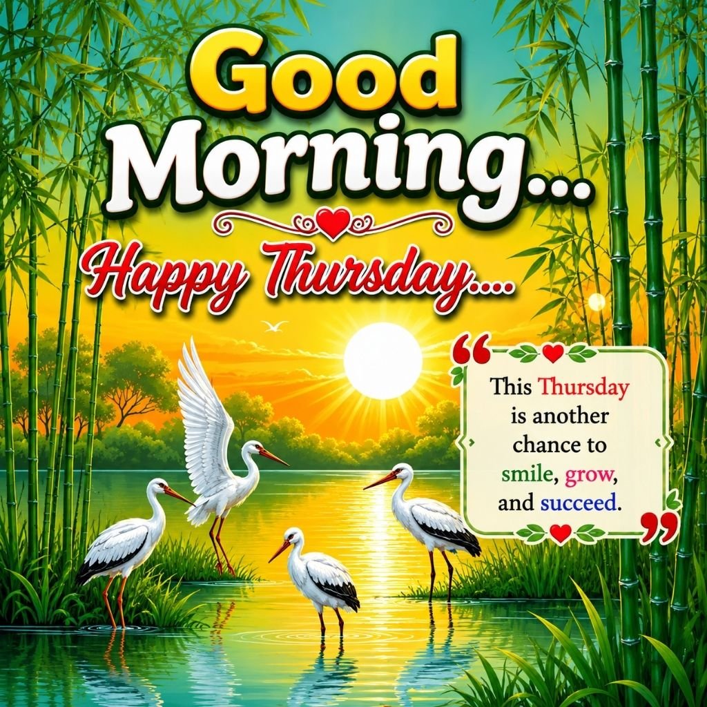Sunrise Lake Good Morning Happy Thursday Motivation Image