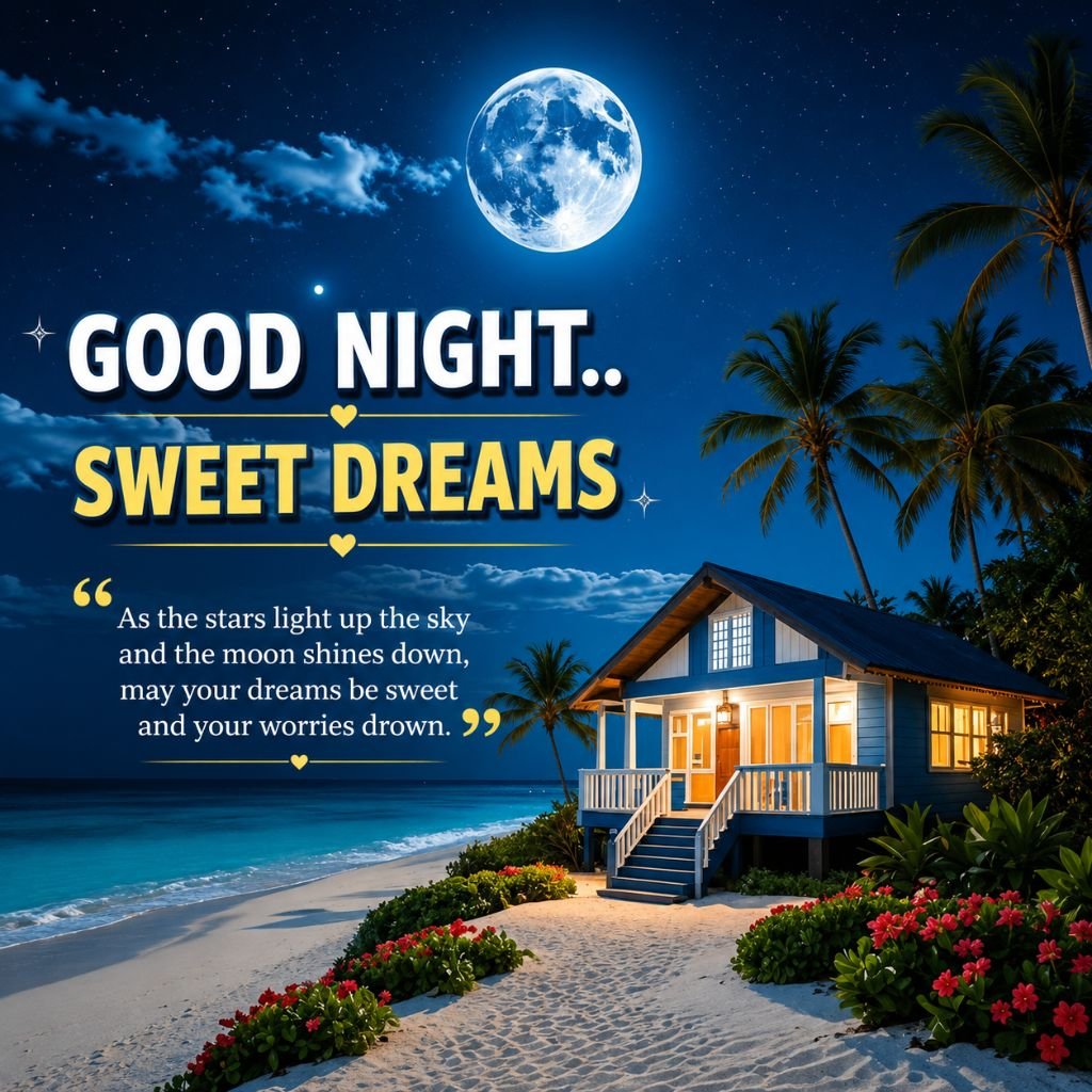 beautiful beach good night images