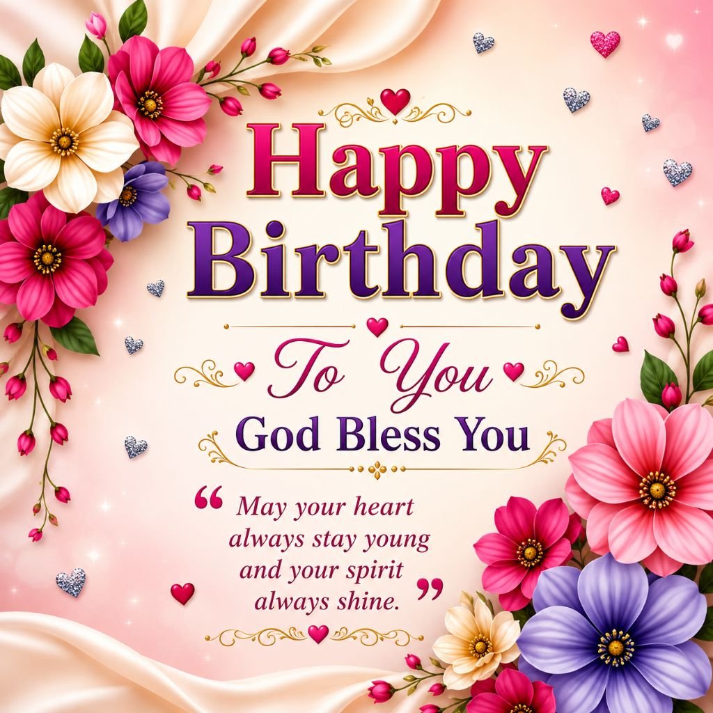 colorful flowers birthday wishes image
