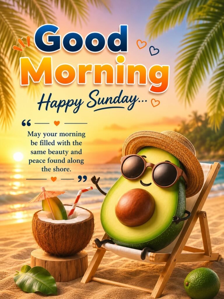 cute tropical morning wishes and relaxing sunday quote